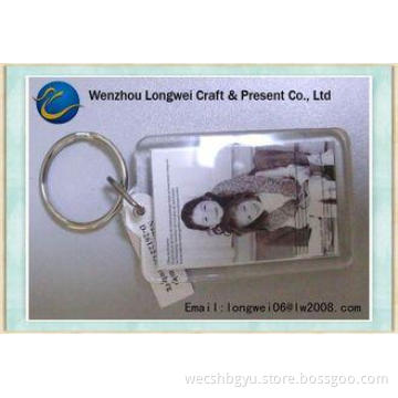 Photo frame acrylic key chain Offset printing , Plastic Pho